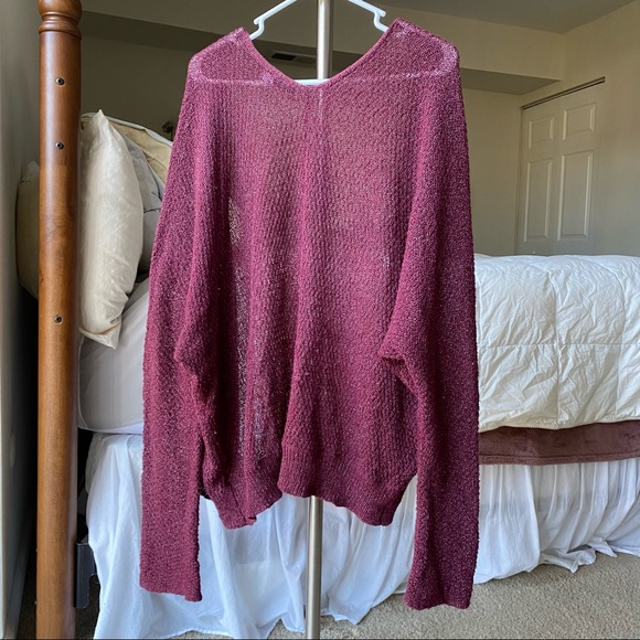 Urban Outfitters BDG Ivy Open Knit Burgundy Cardigan, XS - Picture 5 of 6